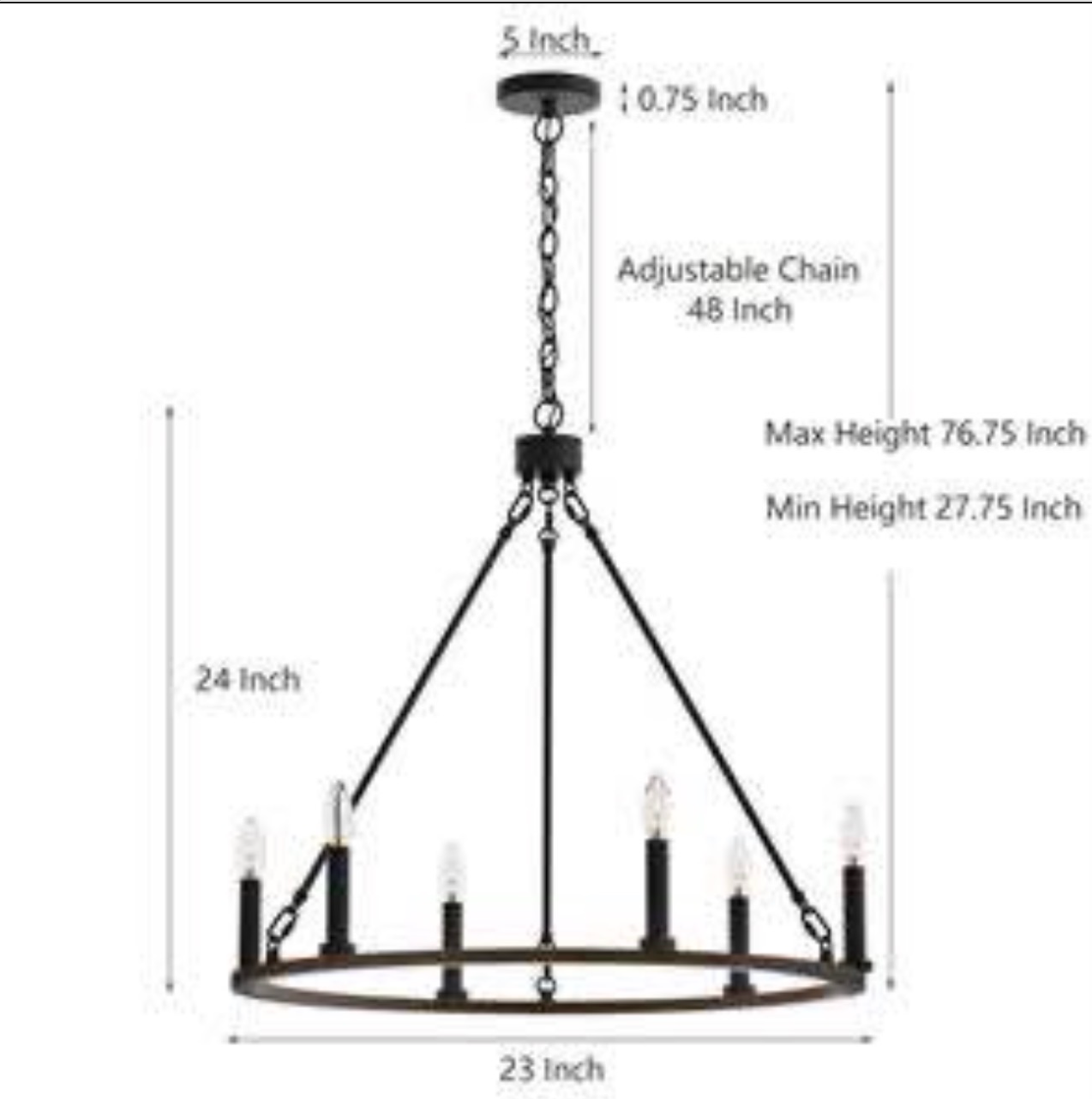 Birch Lane 6 Light Wagon Wheel Chandlier