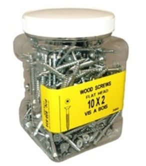 8X1 1/4 FLAT SOC WOOD SCREW ZC (500)