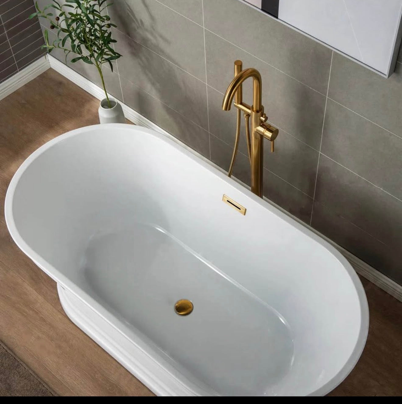 Woodbridge Freestanding Bath Faucet with Hand shower 43.88”- Gold