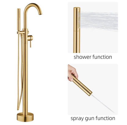 Woodbridge Freestanding Bath Faucet with Hand shower 43.88”- Gold