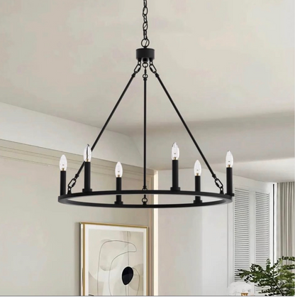 Birch Lane 6 Light Wagon Wheel Chandlier