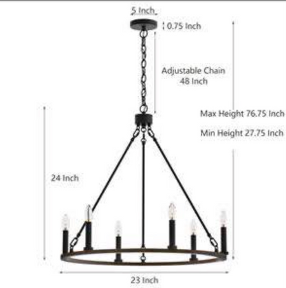 Birch Lane 6 Light Wagon Wheel Chandlier